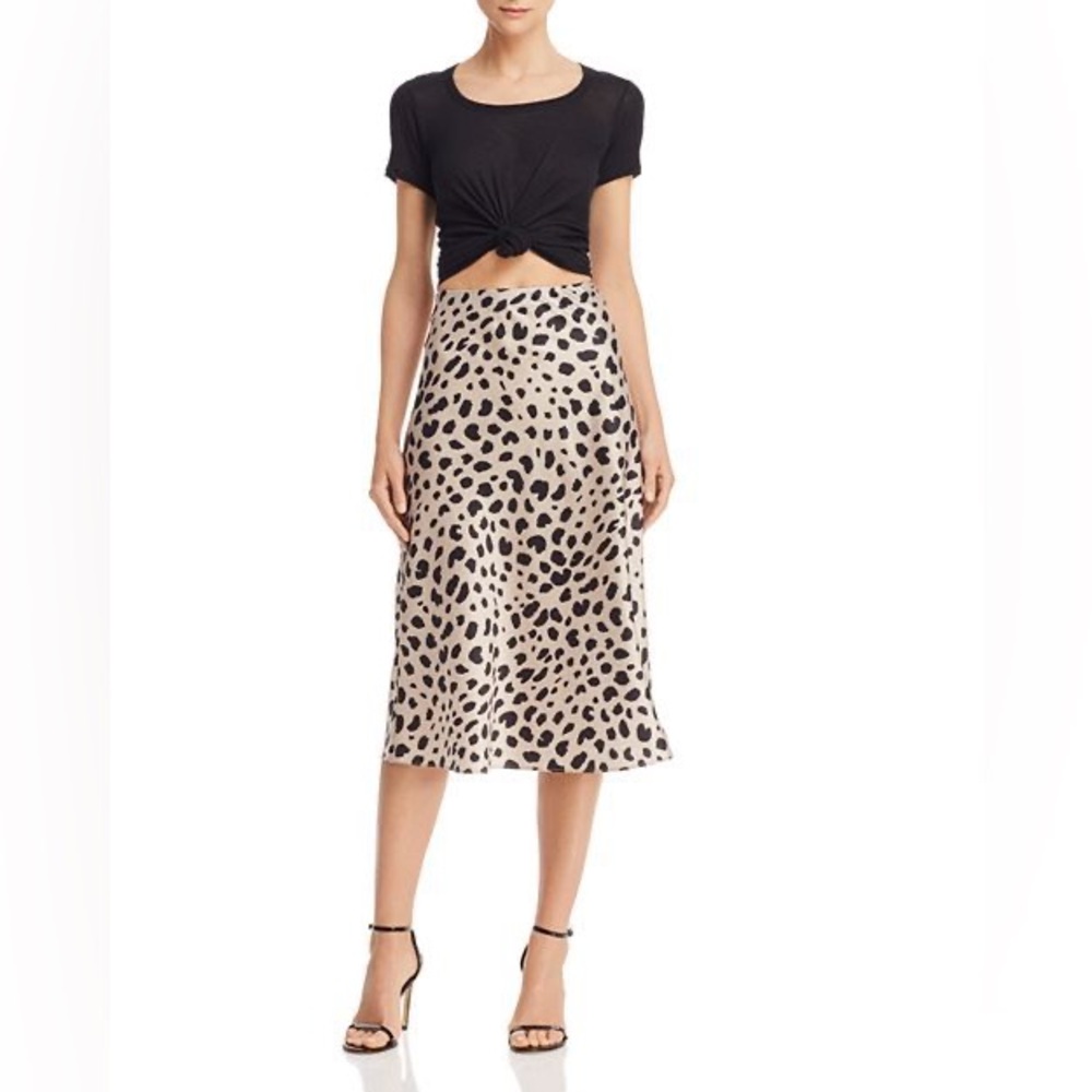 Bloomingdales Aqua Leopard Midi Skirt